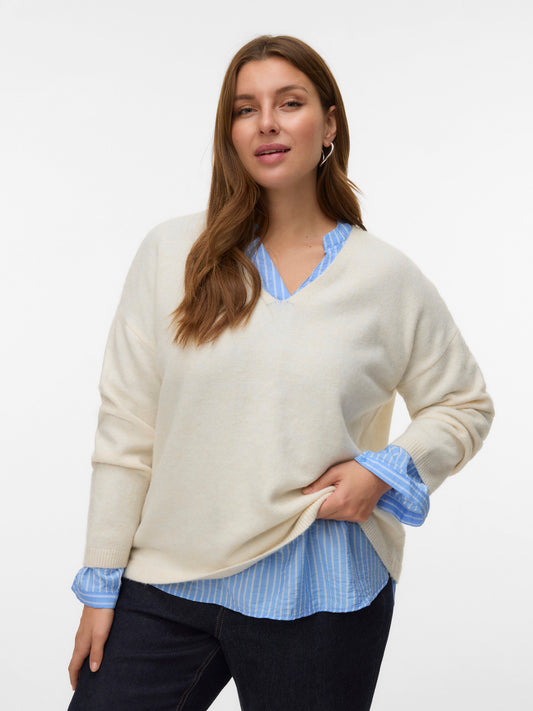 Pull Bestie – Pull col V crème