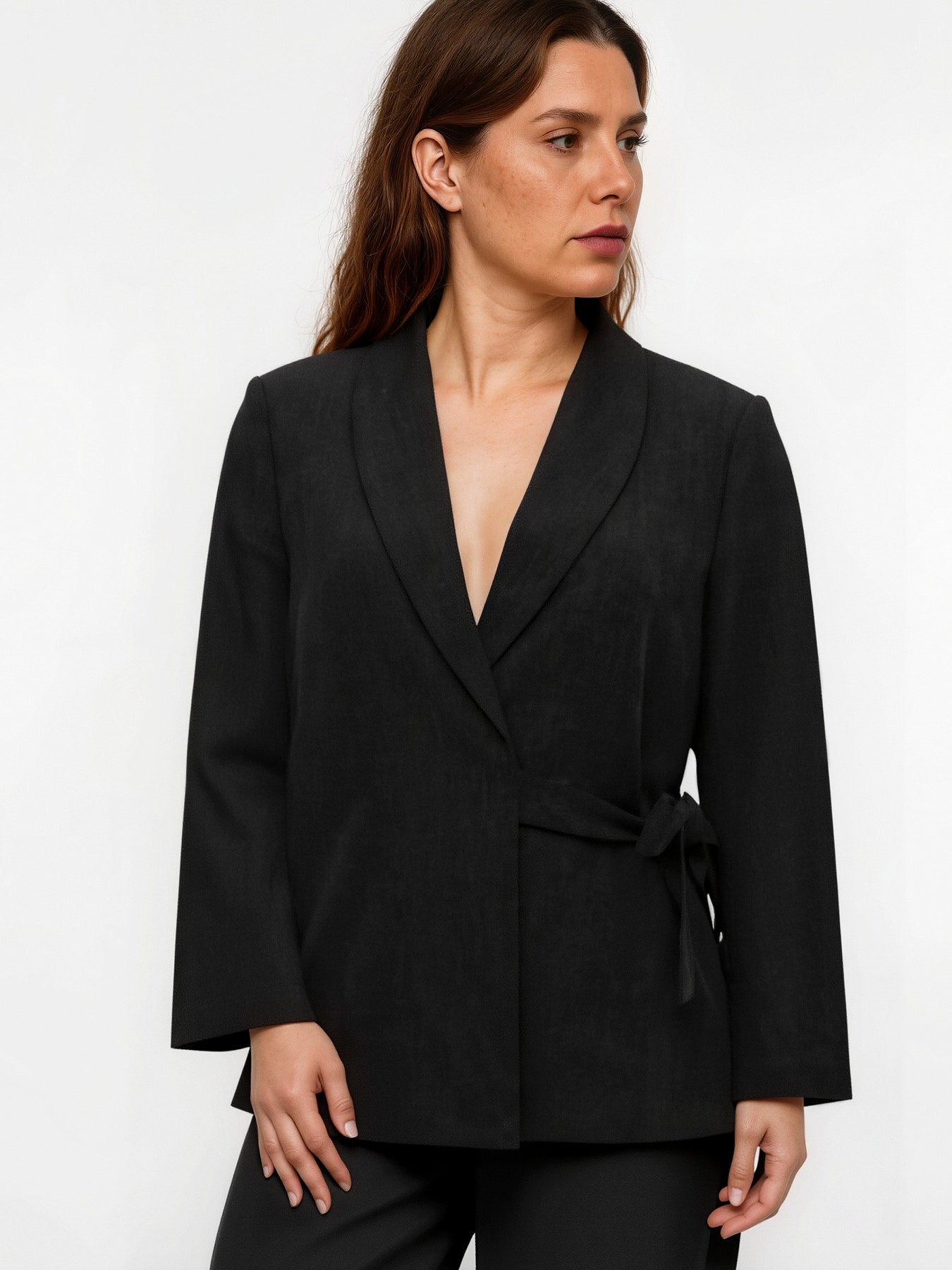Blazer Bestie – Blazer cache-cœur gris femme
