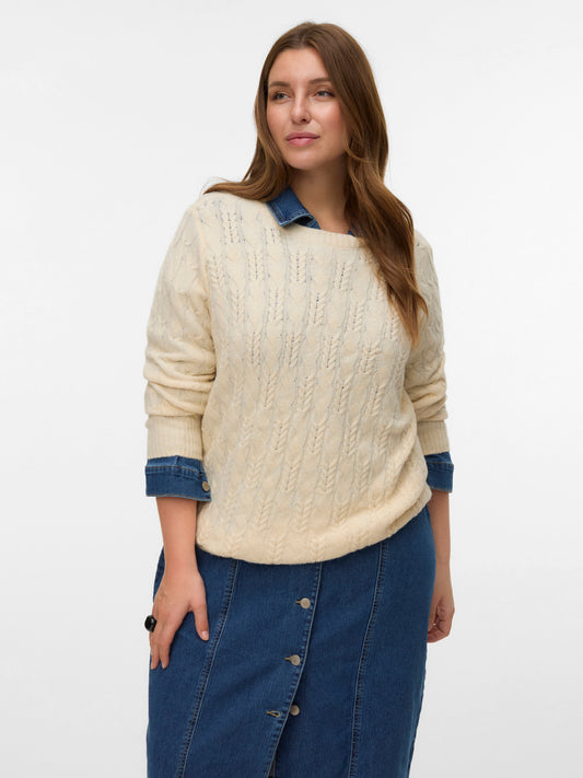Pull Aries – Pull torsadé crème