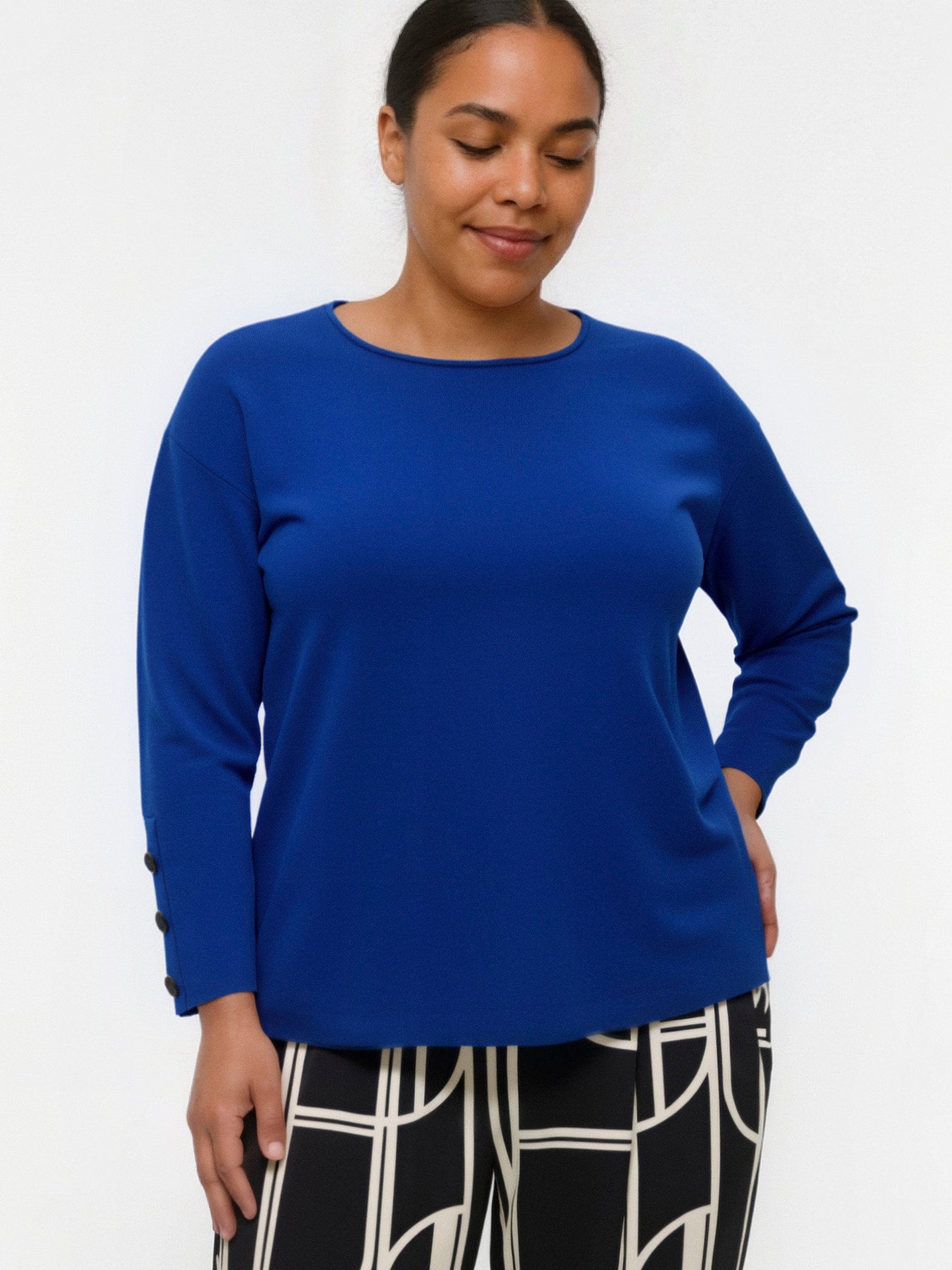 Pull Gold – Pull col rond bleu électrique