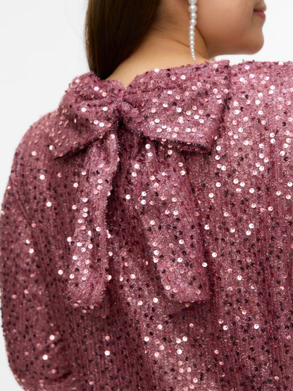 Robe Naja – Robe courte à sequins avec nœud au dos