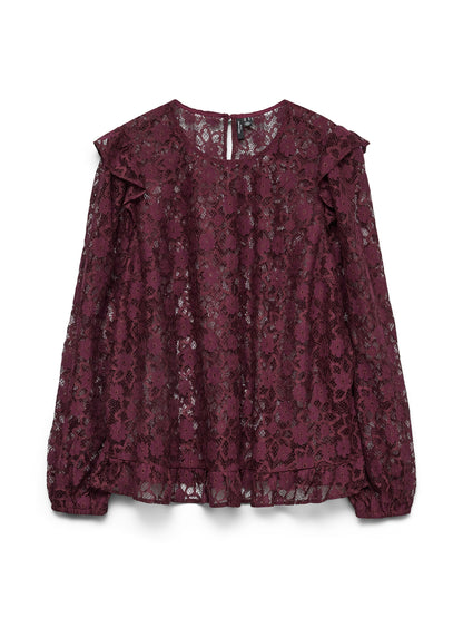 Blouse Meta – Blouse en dentelle prune