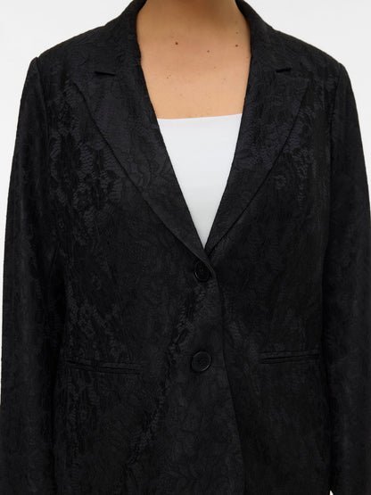 Blazer Scarly – Blazer noir jacquard effet dentelle