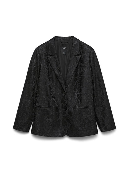 Blazer Scarly – Blazer noir jacquard effet dentelle