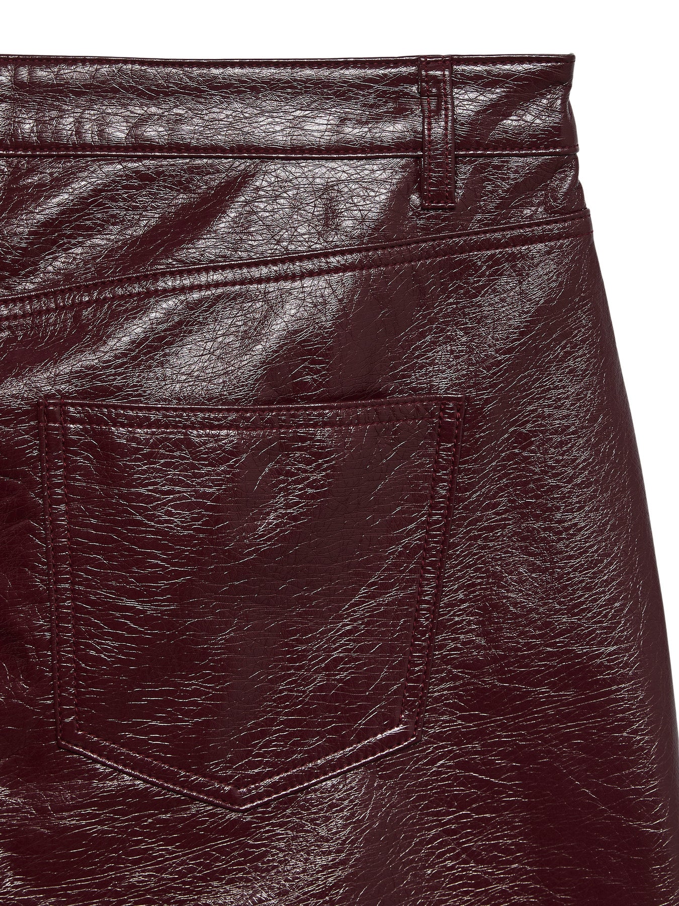 Pantalon Tessa – Pantalon large effet cuir bordeaux