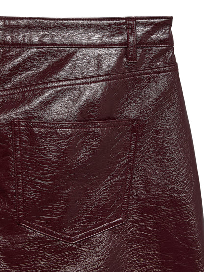 Pantalon Tessa – Pantalon large effet cuir bordeaux
