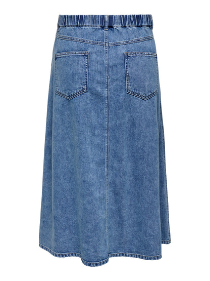 Jupe trapeze midi en denim - Jupe Mindy