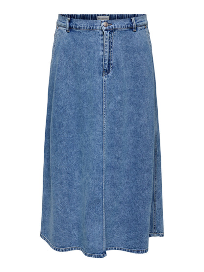 Jupe trapeze midi en denim - Jupe Mindy