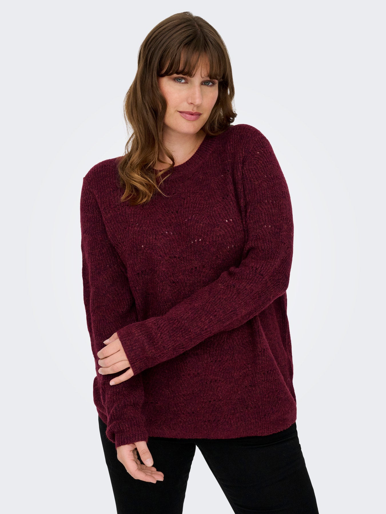 Pull Lolli – Pull col rond bordeaux