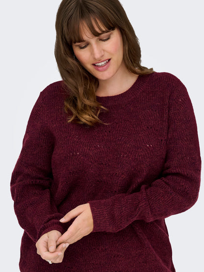 Pull Lolli – Pull col rond bordeaux