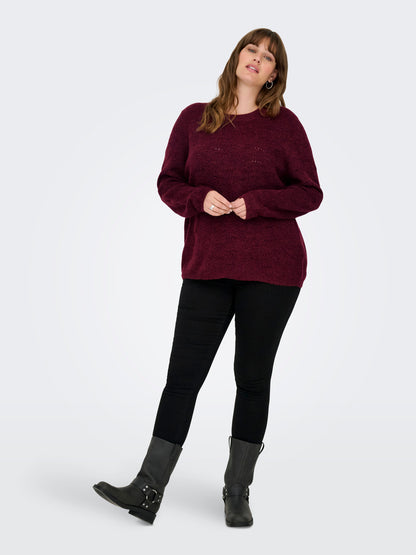 Pull Lolli – Pull col rond bordeaux