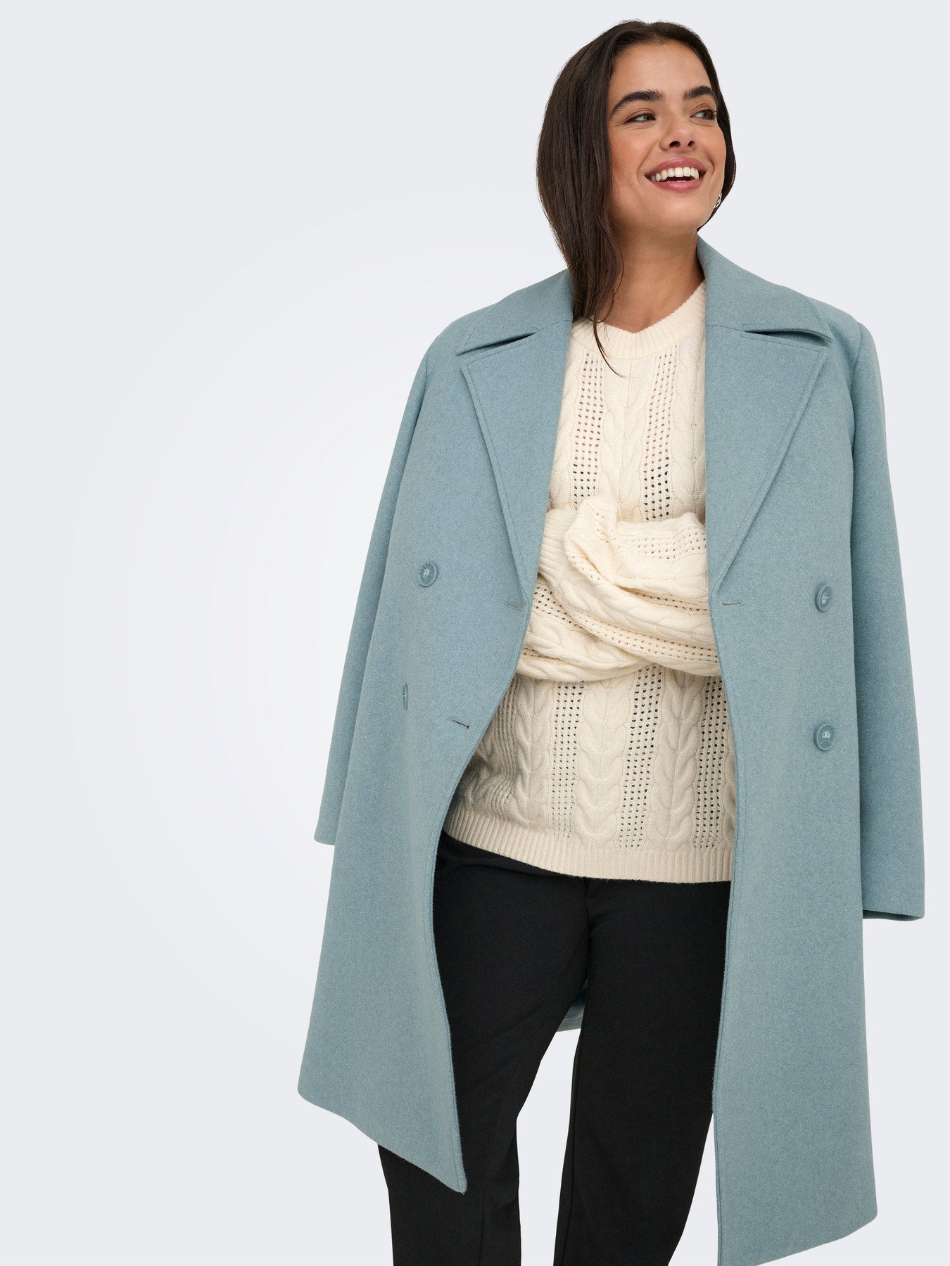 Manteau droit à double boutonnage - Manteau Adina