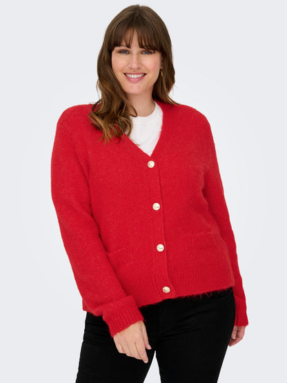 Gilet Maggie – Gilet rouge vif en maille chaude