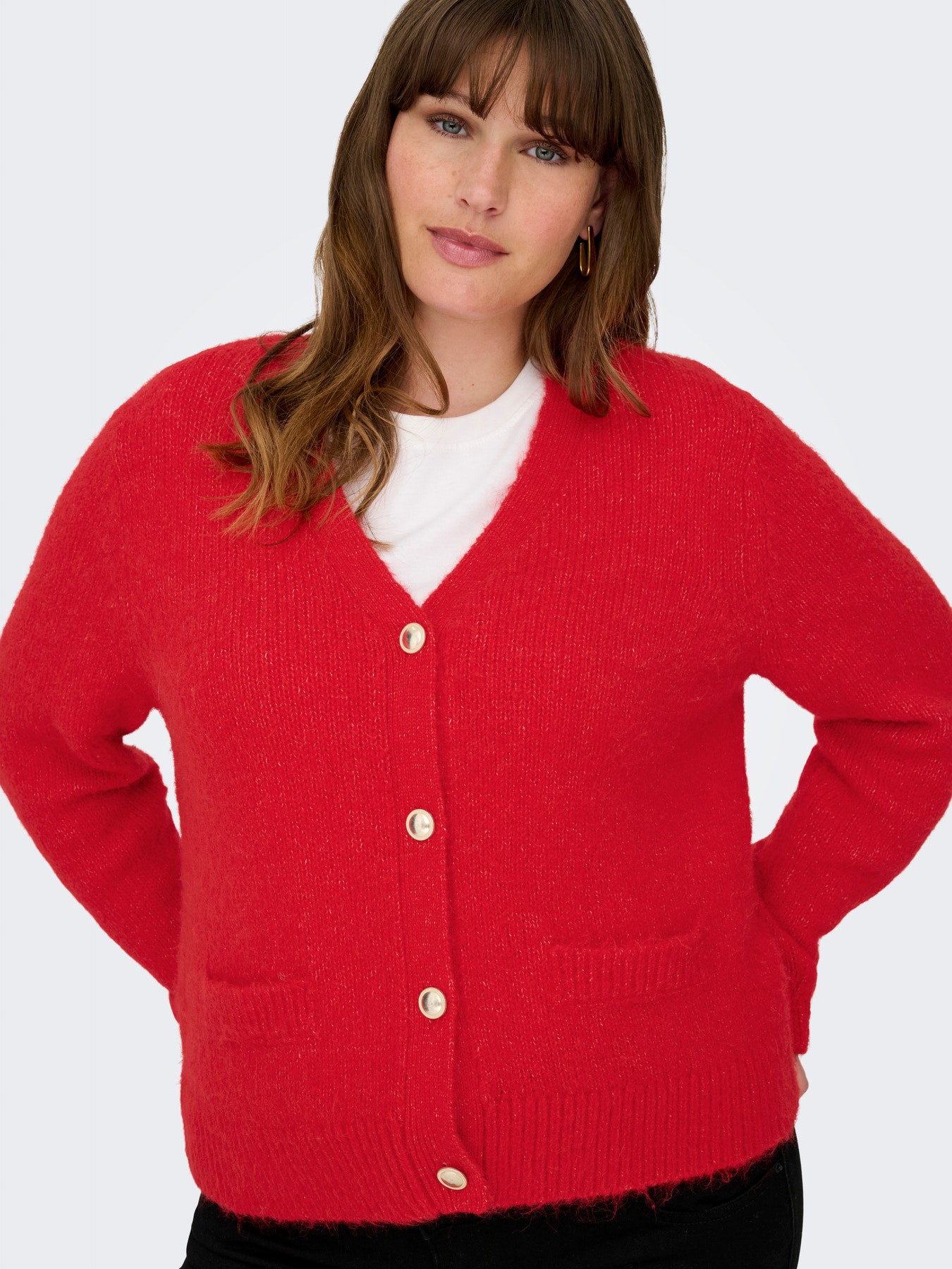 Gilet Maggie – Gilet rouge vif en maille chaude