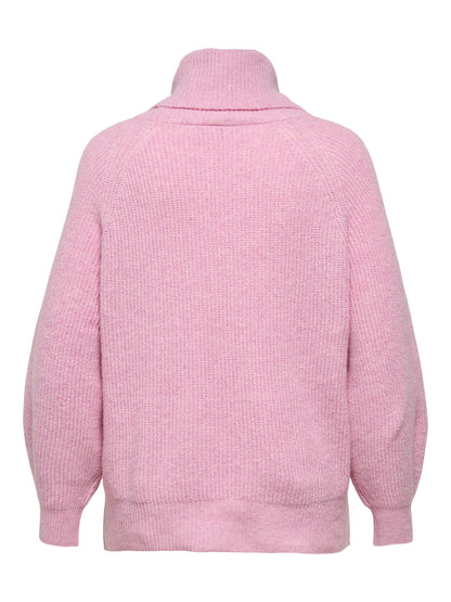 Pull Whitney – Pull col roulé rose poudré