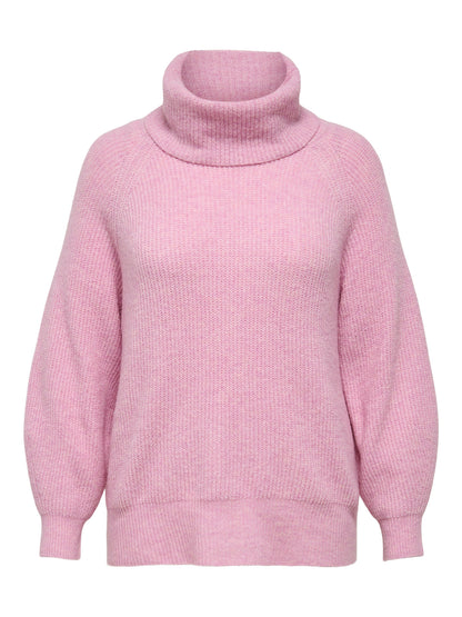 Pull Whitney – Pull col roulé rose poudré