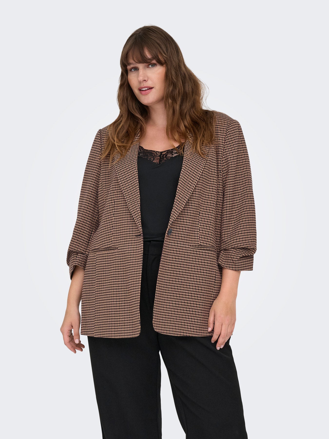 Blazer long motif pied de poule - Blazer Lettie