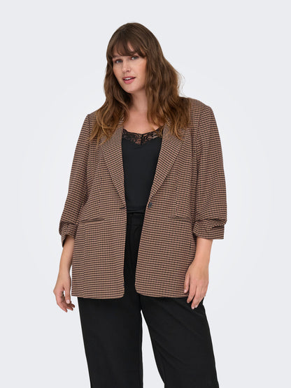 Blazer long motif pied de poule - Blazer Lettie