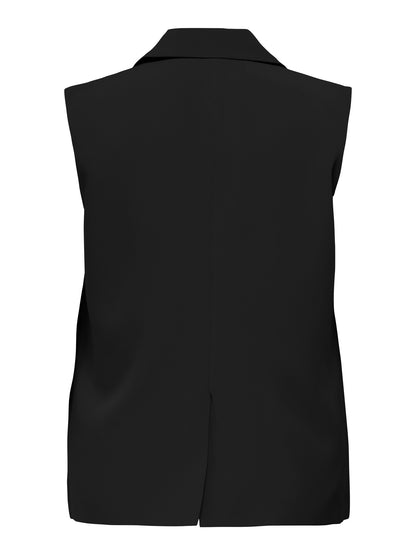 Veste Elly – Gilet sans manches style blazer noir