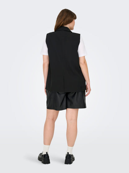 Veste Elly – Gilet sans manches style blazer noir