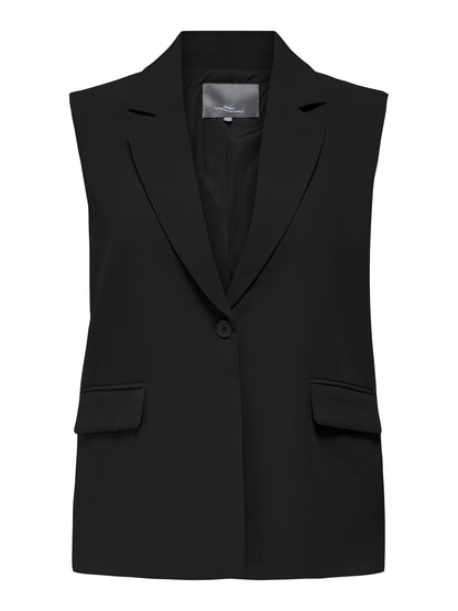 Veste Elly – Gilet sans manches style blazer noir