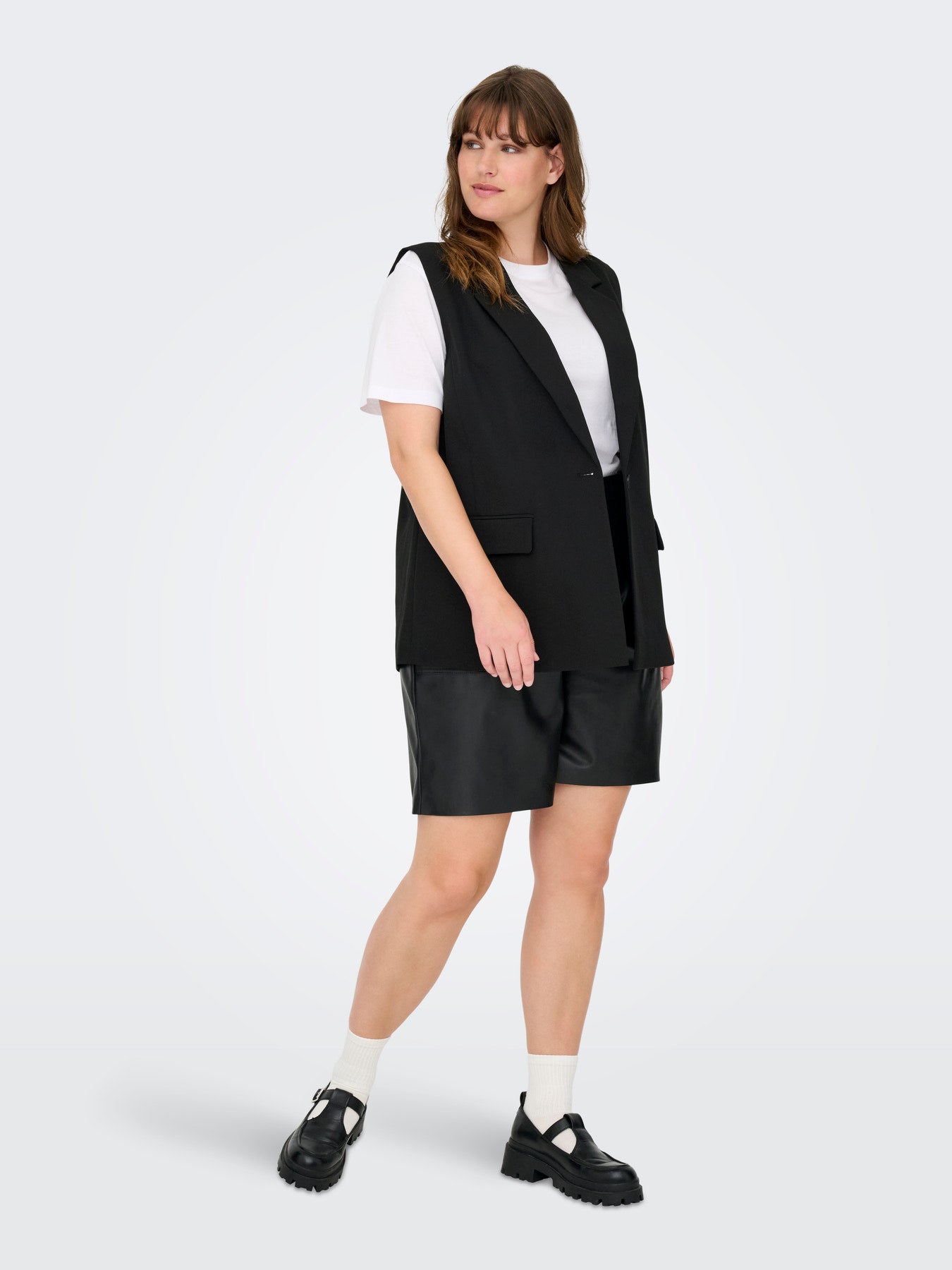 Veste Elly – Gilet sans manches style blazer noir