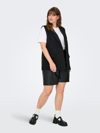 Veste Elly – Gilet sans manches style blazer noir