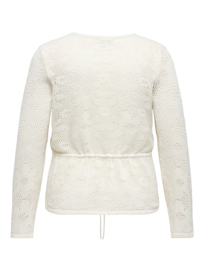 Gilet Isabella – Gilet maille ajourée écru