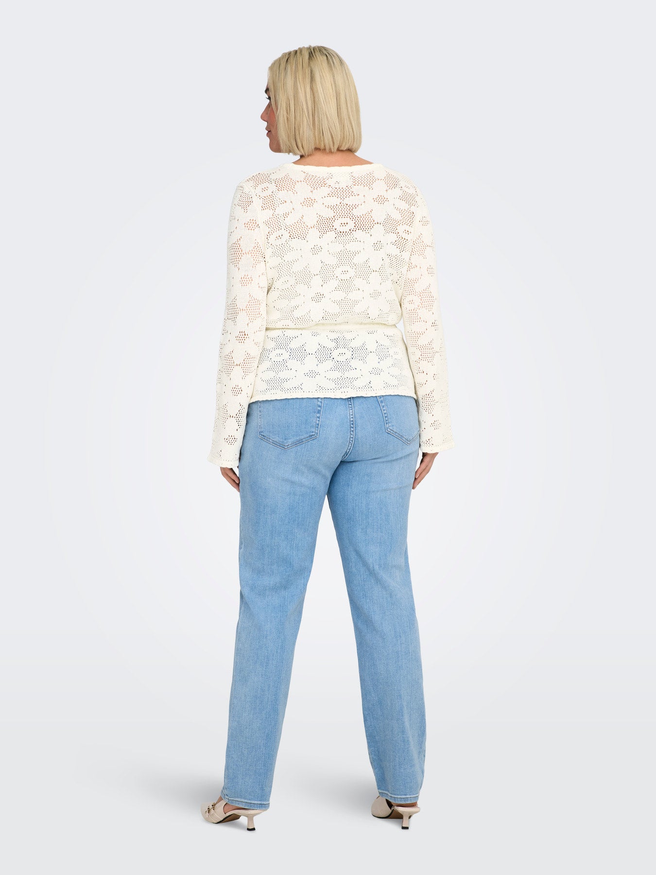 Gilet Isabella – Gilet maille ajourée écru