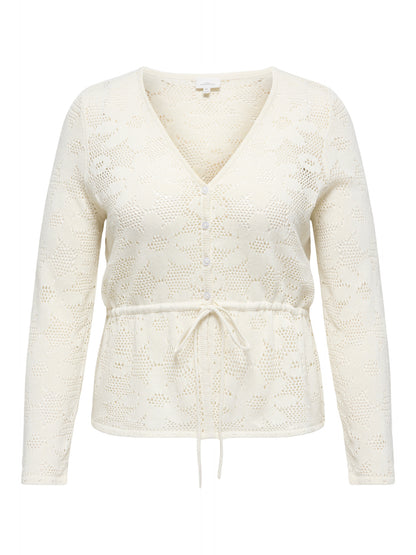 Gilet Isabella – Gilet maille ajourée écru