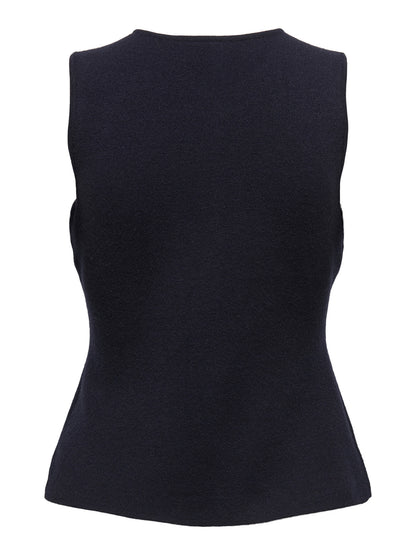 Gilet Louna – Gilet sans manches bleu marine à boutons martelés