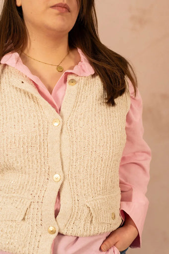 GILET CELESTE - grande taille -  LAÏLLA