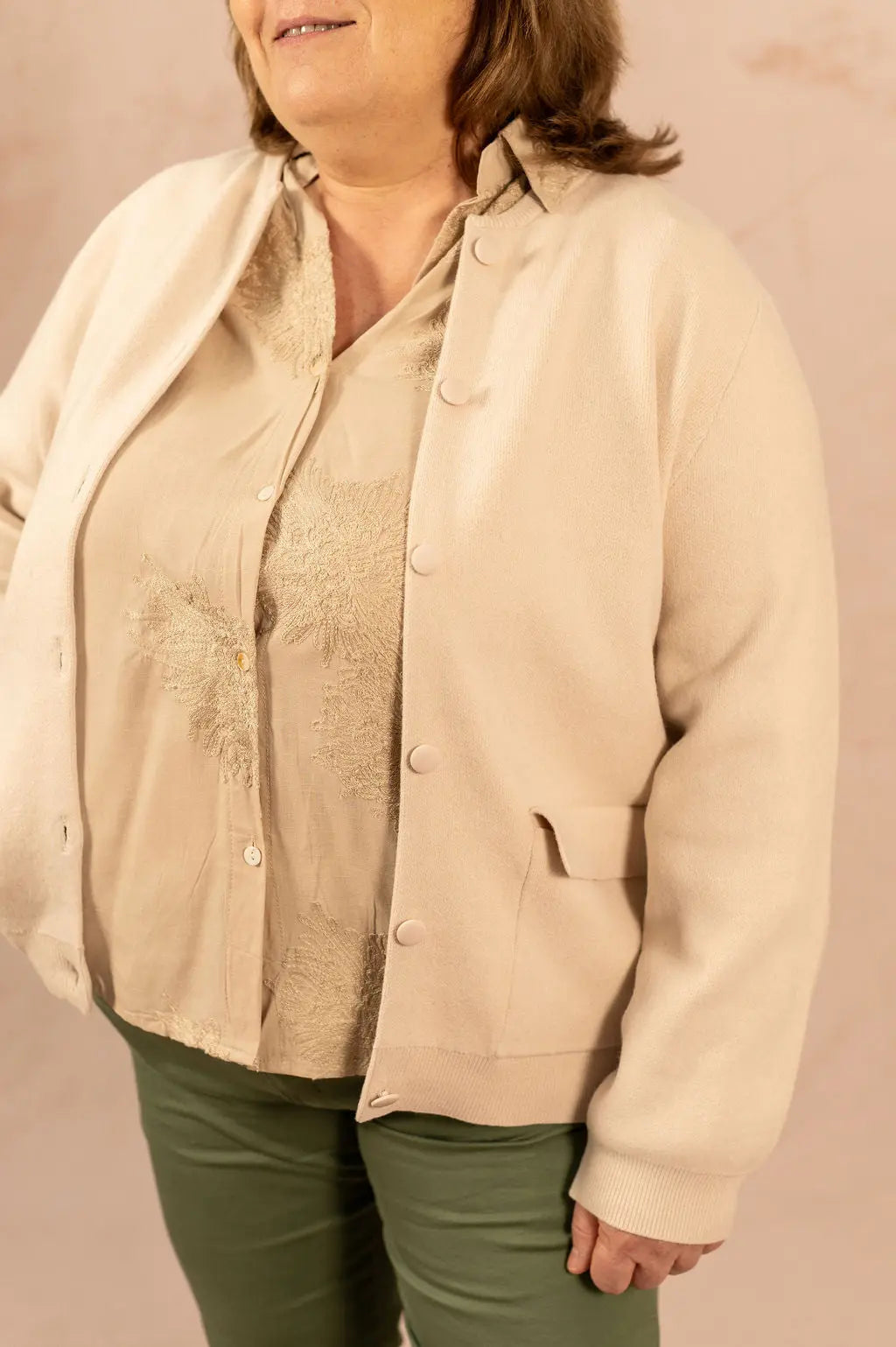 Gilet bomber avec pressions - Gilet Apple - grande taille -  LAÏLLA