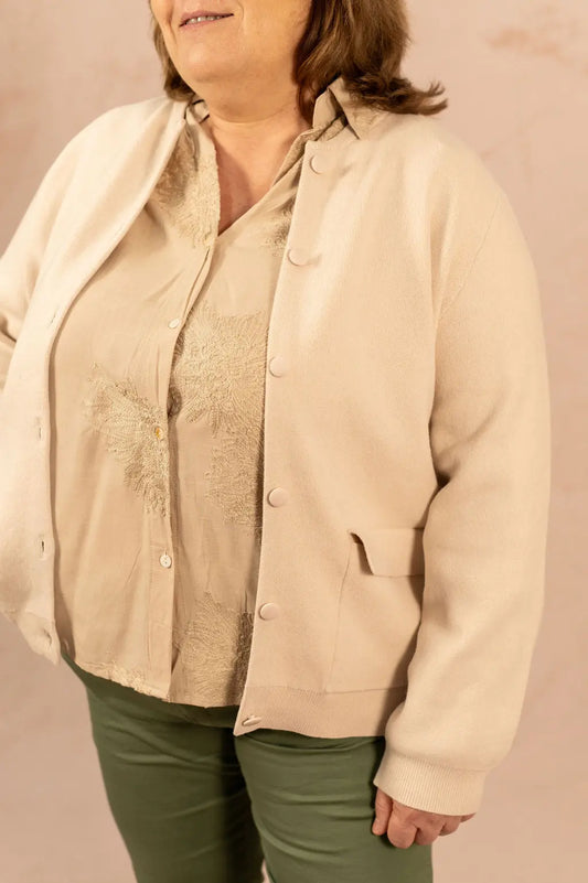 Gilet bomber avec pressions - Gilet Apple - grande taille -  LAÏLLA