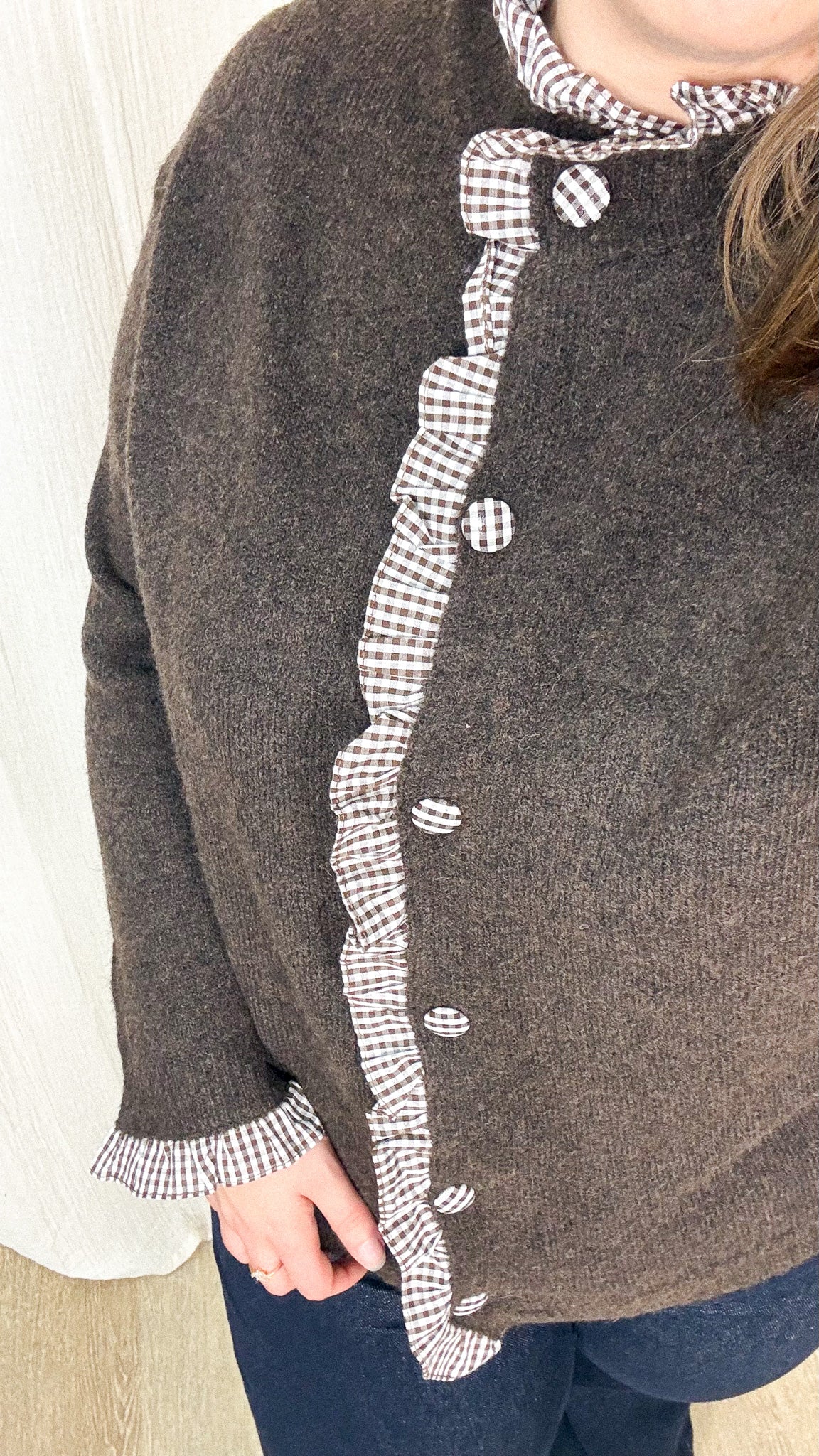 Gilet Vichy – Gilet froufrous détails vichy