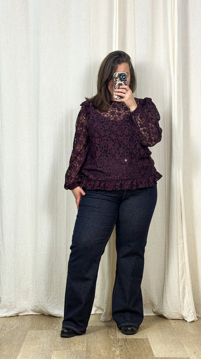 Blouse Meta – Blouse en dentelle prune