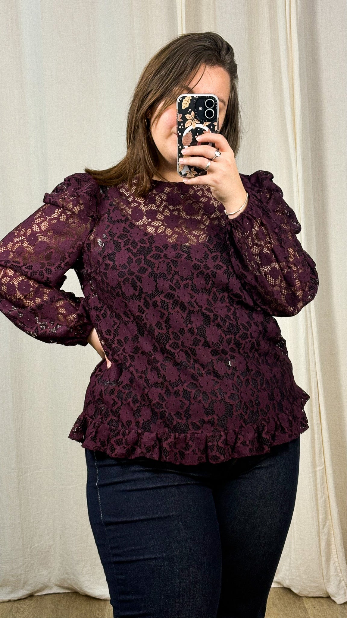 Blouse Meta – Blouse en dentelle prune