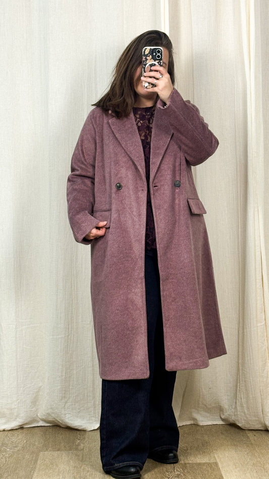 Manteau Lelea – Manteau long rose poudré