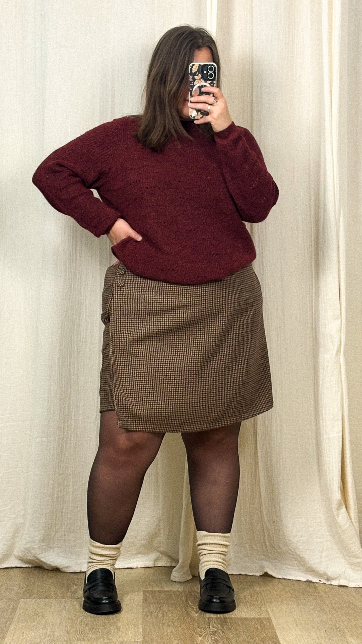 Jupe-short Danaé – Jupe portefeuille à carreaux