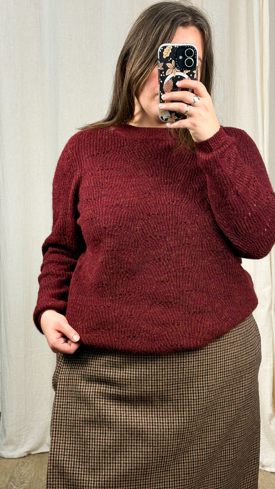 Pull Lolli – Pull col rond bordeaux