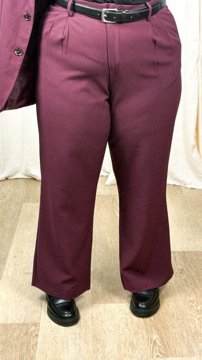 Pantalon Michel - Pantalon habillé bordeaux