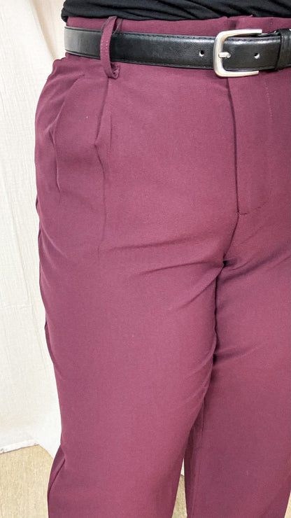 Pantalon Michel - Pantalon habillé bordeaux