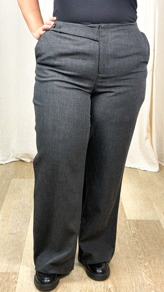 Pantalon Bestie – Pantalon de costume gris femme