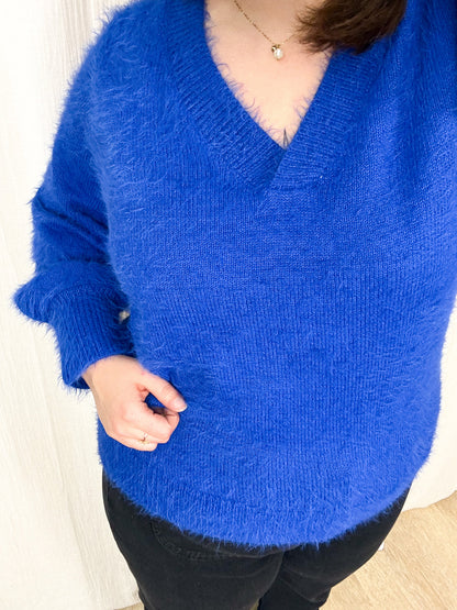 Pull Poilu – Pull femme col V