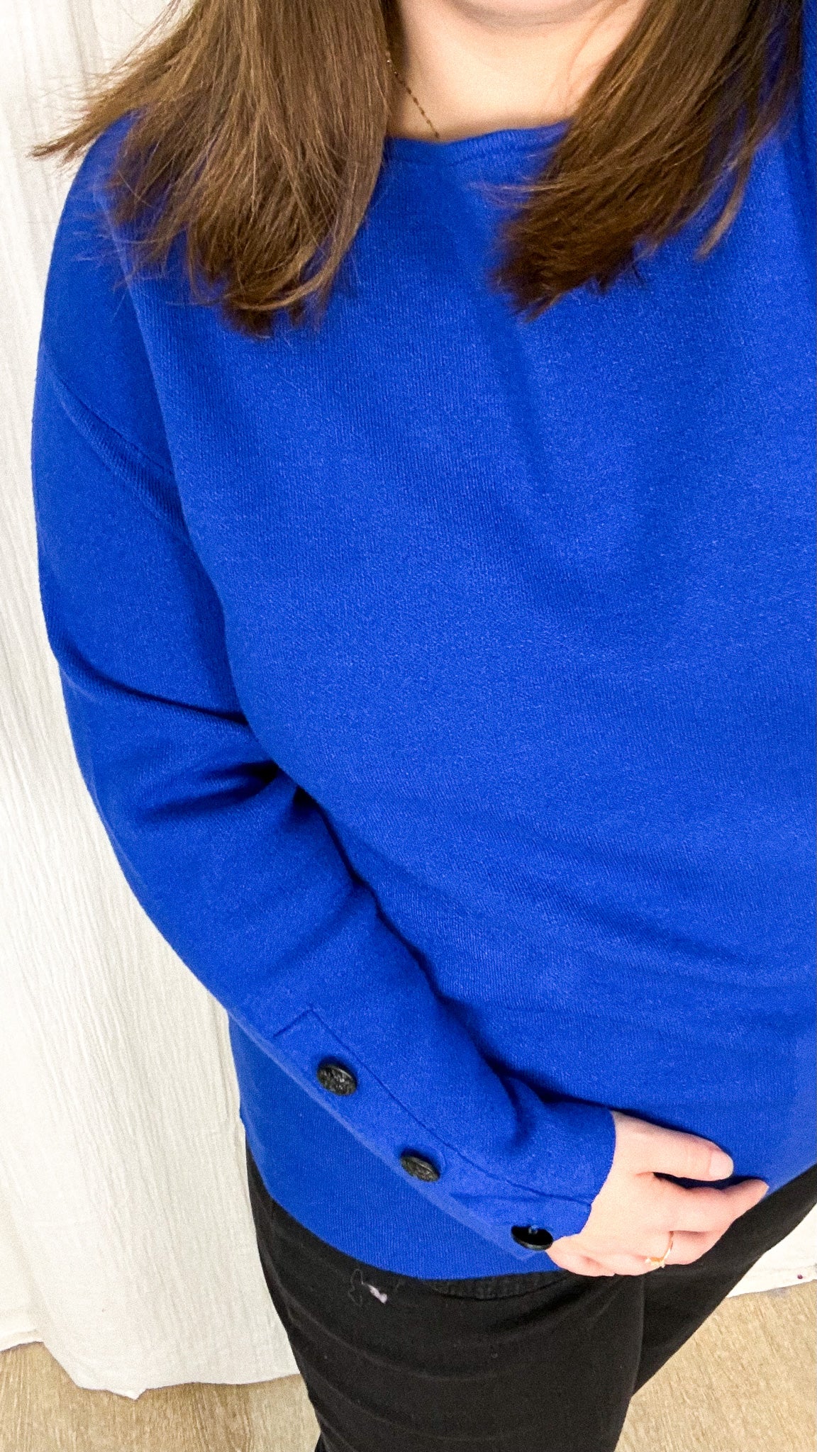 Pull Gold – Pull col rond bleu électrique