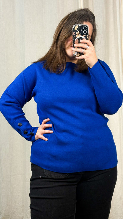 Pull Gold – Pull col rond bleu électrique