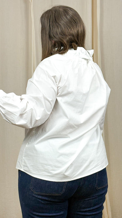 Blouse Capucine – Blouse blanche col lavallière femme