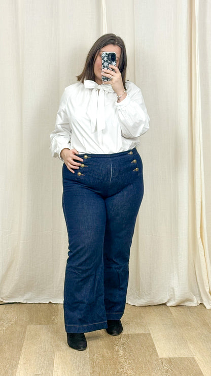 Blouse Capucine – Blouse blanche col lavallière femme