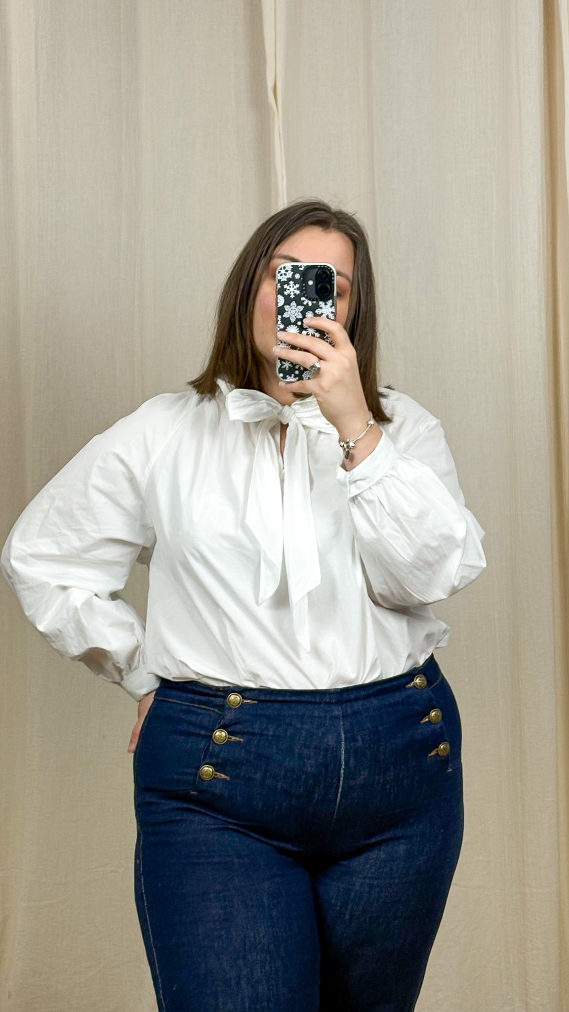 Blouse Capucine – Blouse blanche col lavallière femme