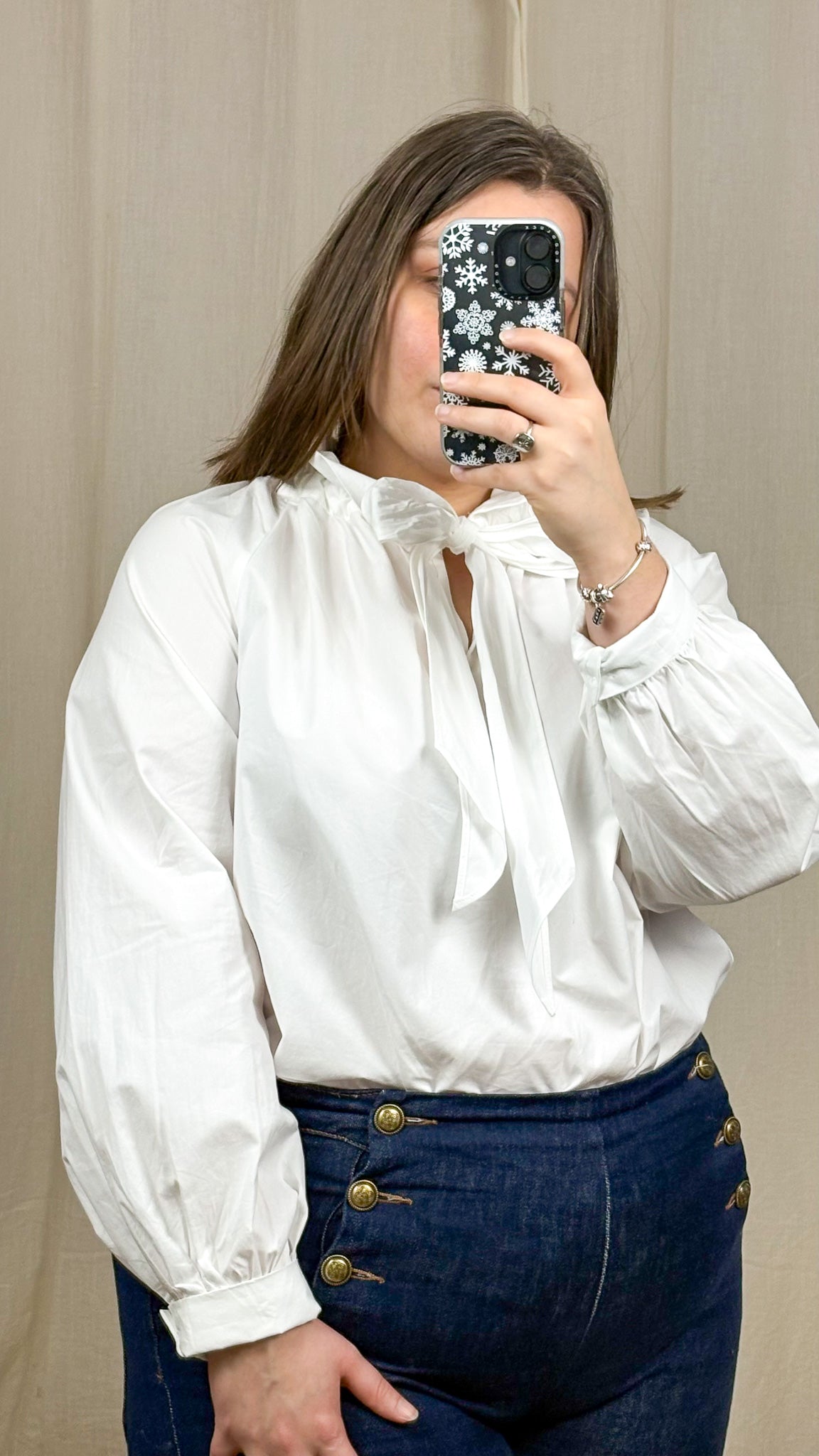 Blouse Capucine – Blouse blanche col lavallière femme